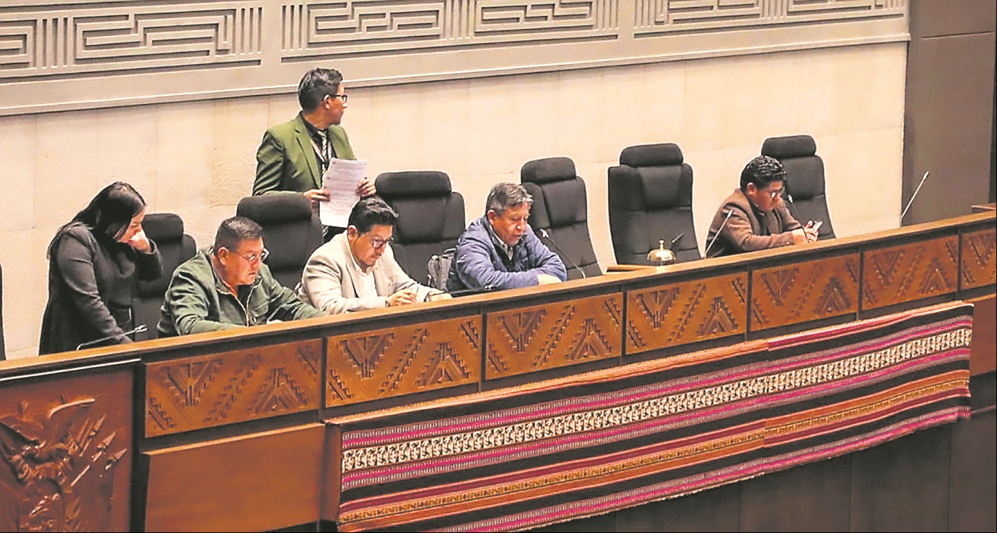 David Choquehuanca suspendió la sesión de Asamblea Legislativa por falta de quorum. (pie de foto) ABI