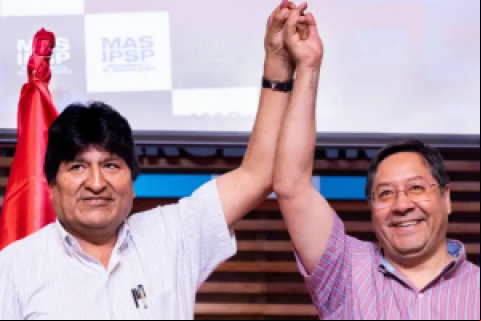 Evo Morales y Luis Arce