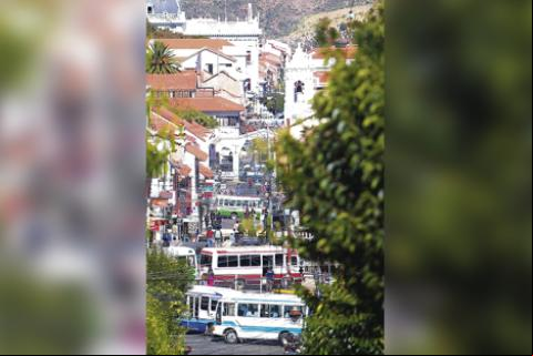 Bloqueo en Sucre. Foto: APG
