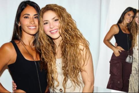 Antonela Roccuzzo se sacó fotos con Shakira en Miami