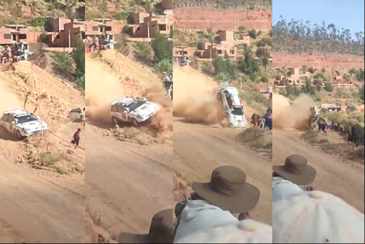 Secuencia del accidente de Álvaro Orellana en el Rally de Sucre